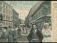 Razglednica Zagreb 1904. godine.mesnička ulica